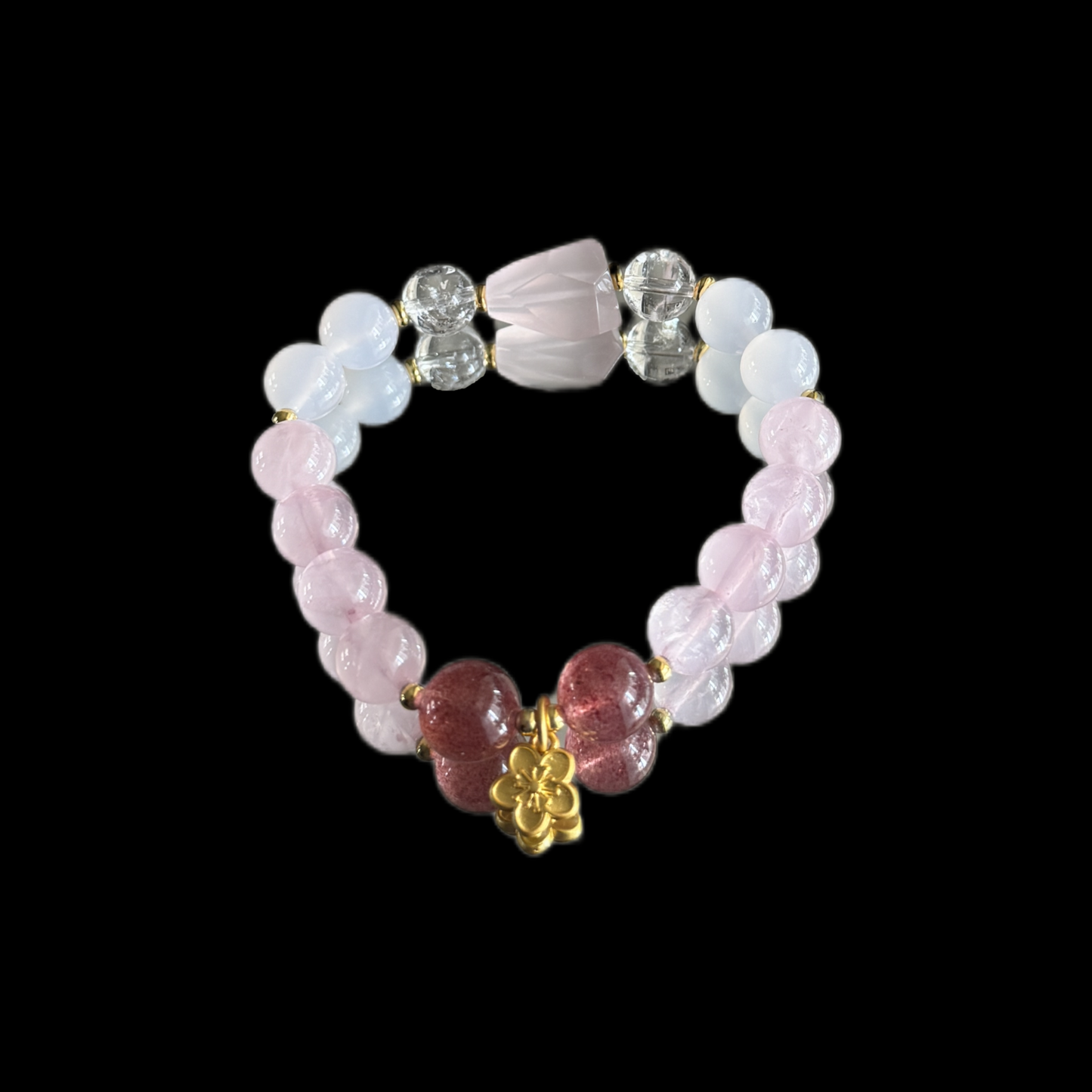 Wedding Night Eternal Love Bracelet - Rose Quartz & Red Agate Couples Crystal Jewelry - Marriage Blessing Gift