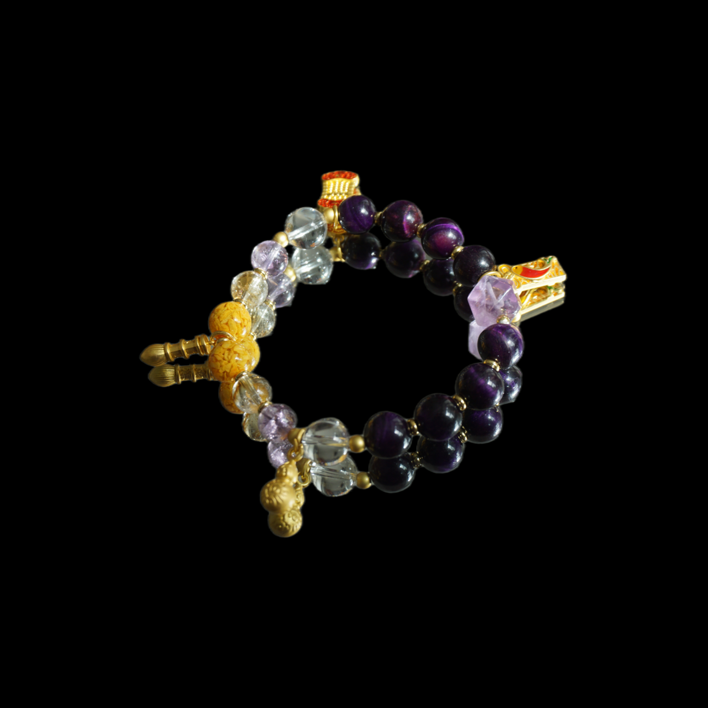 Success & Wisdom Crystal Bracelet - Scholar's Luck Chinese Exam Bracelet - Fluorite & Amethyst Academic Jewelry - Career Growth Gift
