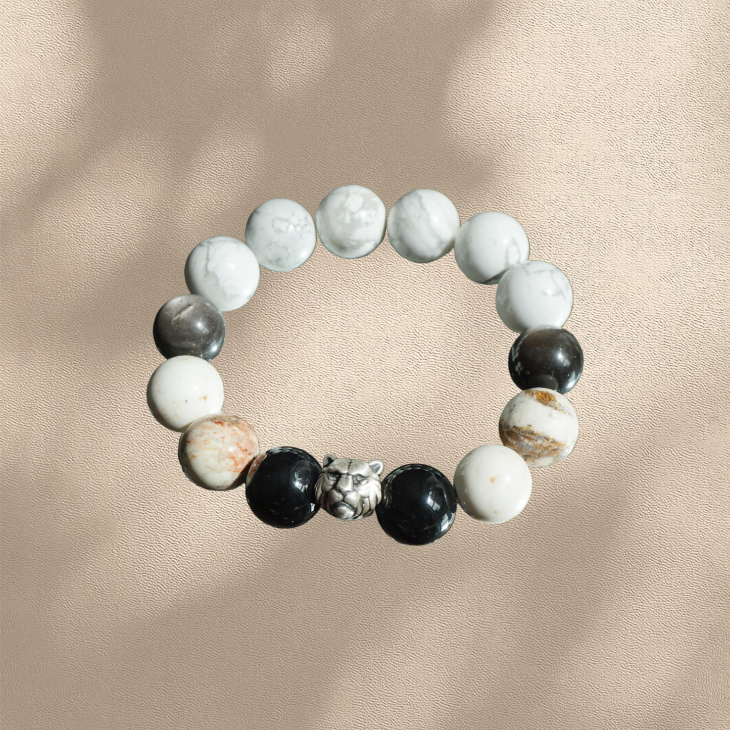 White Tiger Power Bracelet - Snow Quartz & Obsidian Protection Bracelet - Courage Boost - Negative Energy Shield - Chinese Zodiac Crystal Jewelry