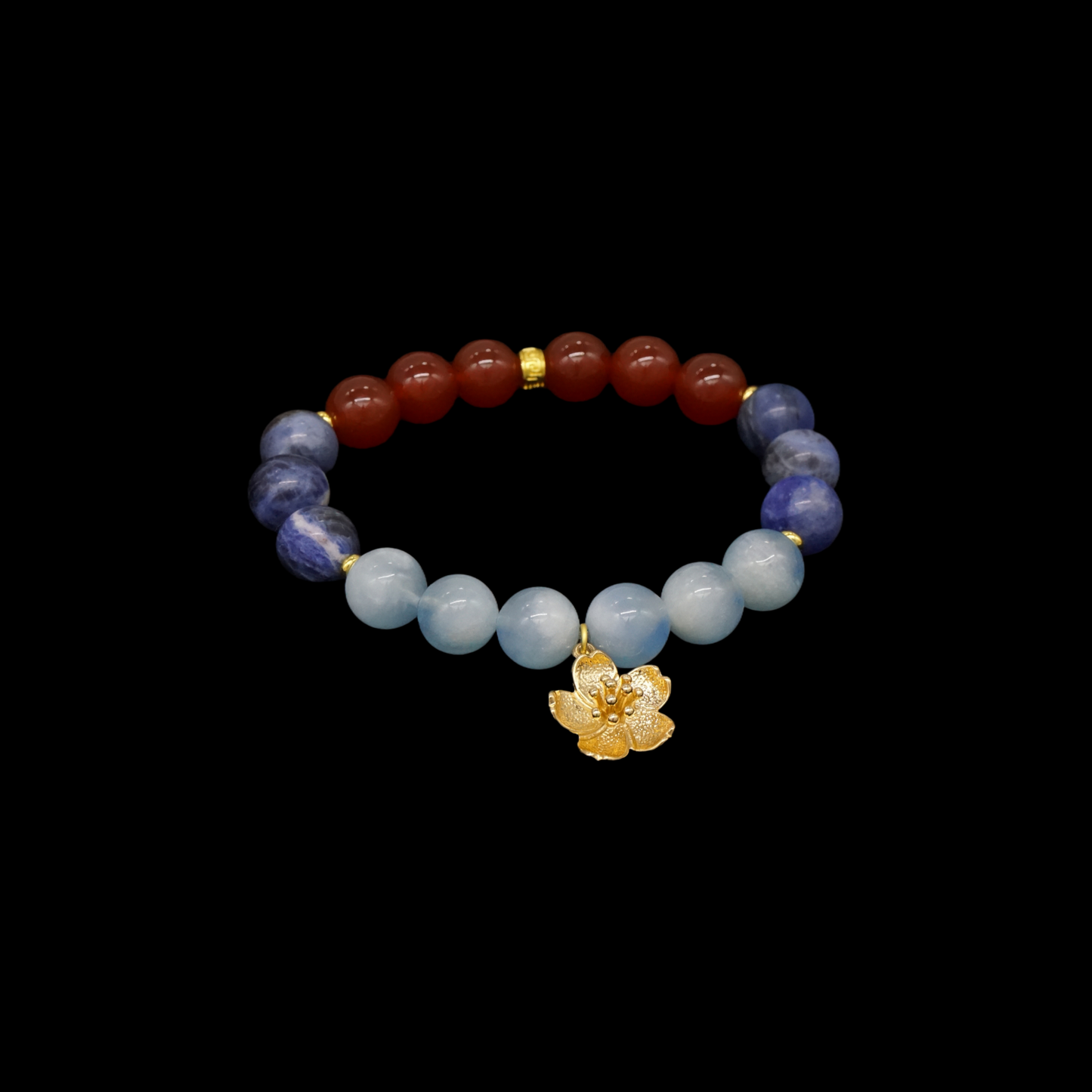 Minor Cold Energy Bracelet - Rainbow Aquamarine Red Agate Lapis | TCM Kidney Support · Winter Wellness · Solar Term Jewelry