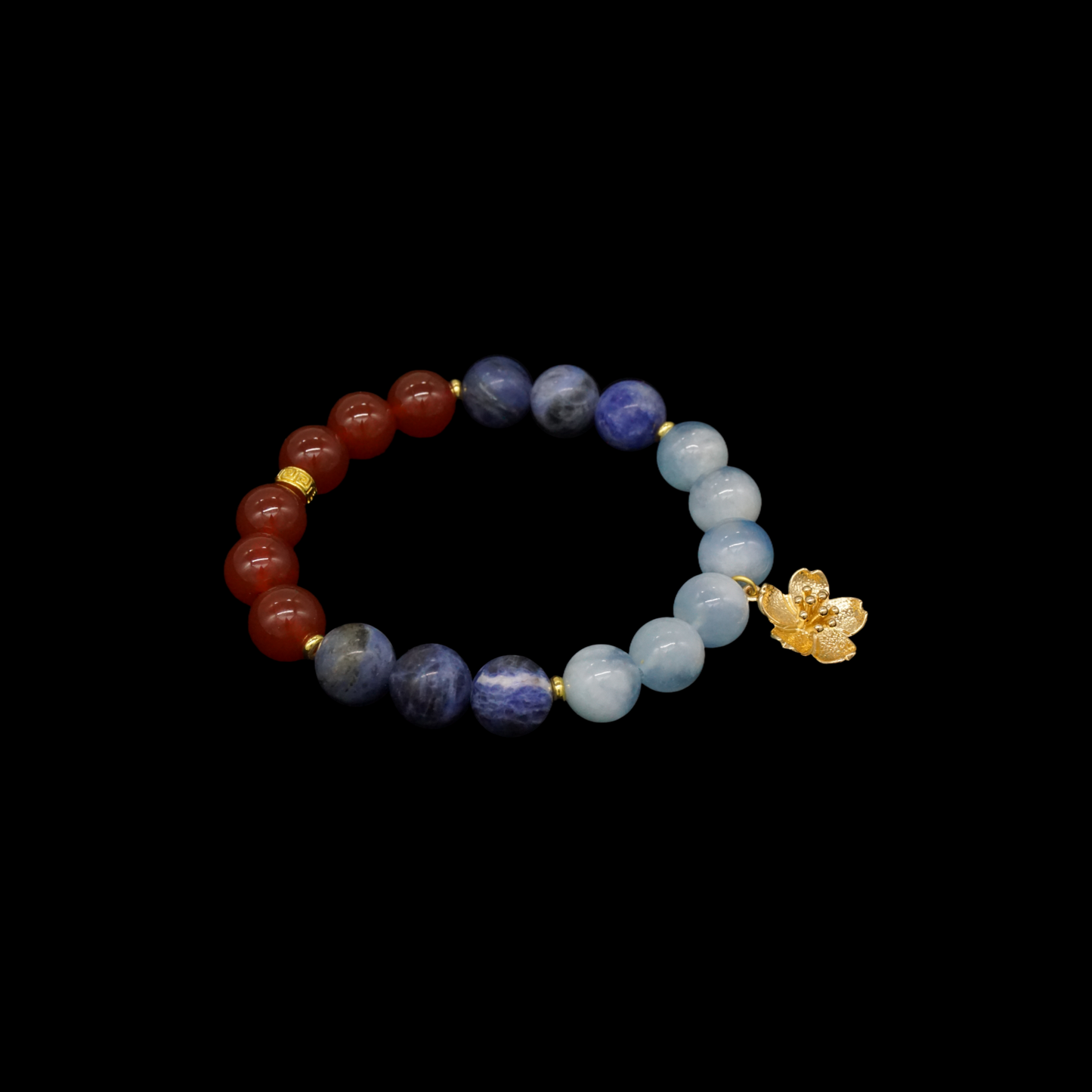 Minor Cold Energy Bracelet - Rainbow Aquamarine Red Agate Lapis | TCM Kidney Support · Winter Wellness · Solar Term Jewelry