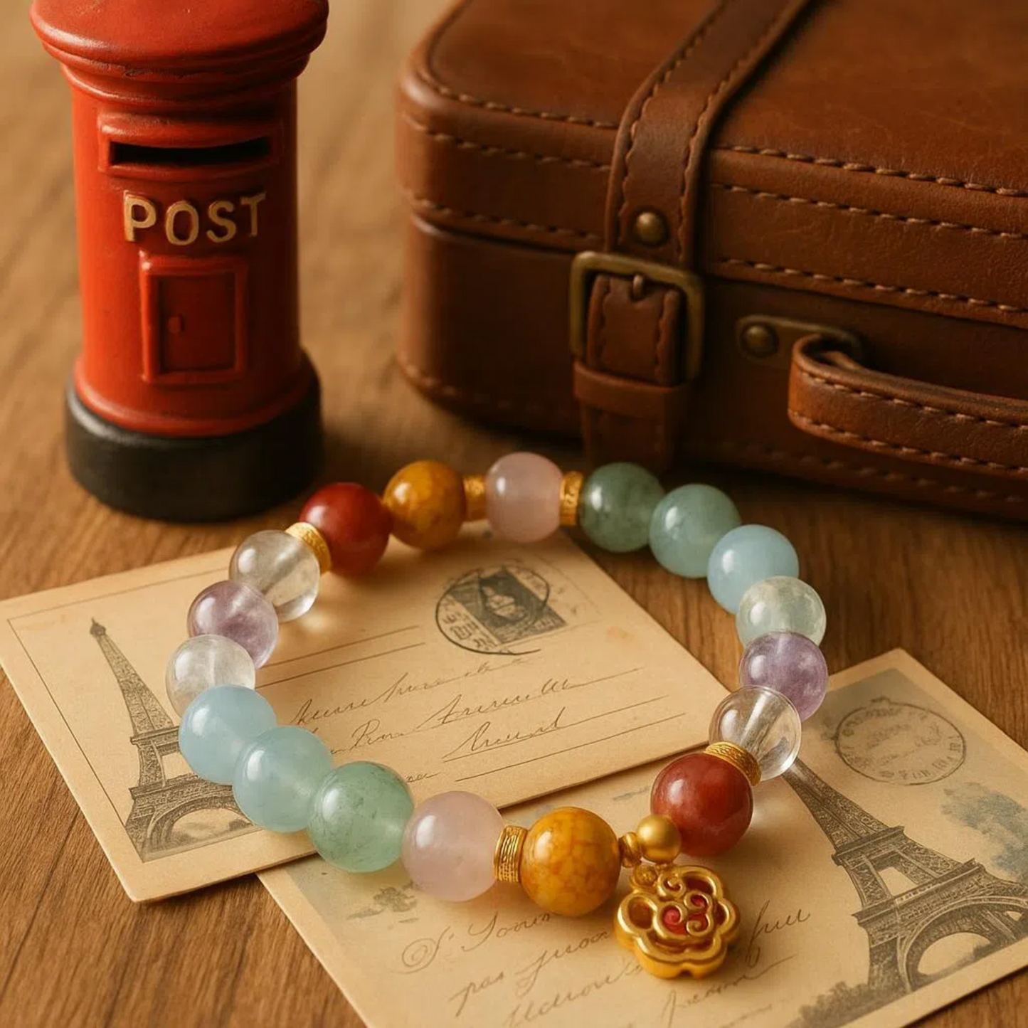 Unexpected Reunion" Friendship Bracelet - Citrine & Lapis Lazuli Harmony Jewelry - Nostalgia Bond - Cross-Cultural Connection