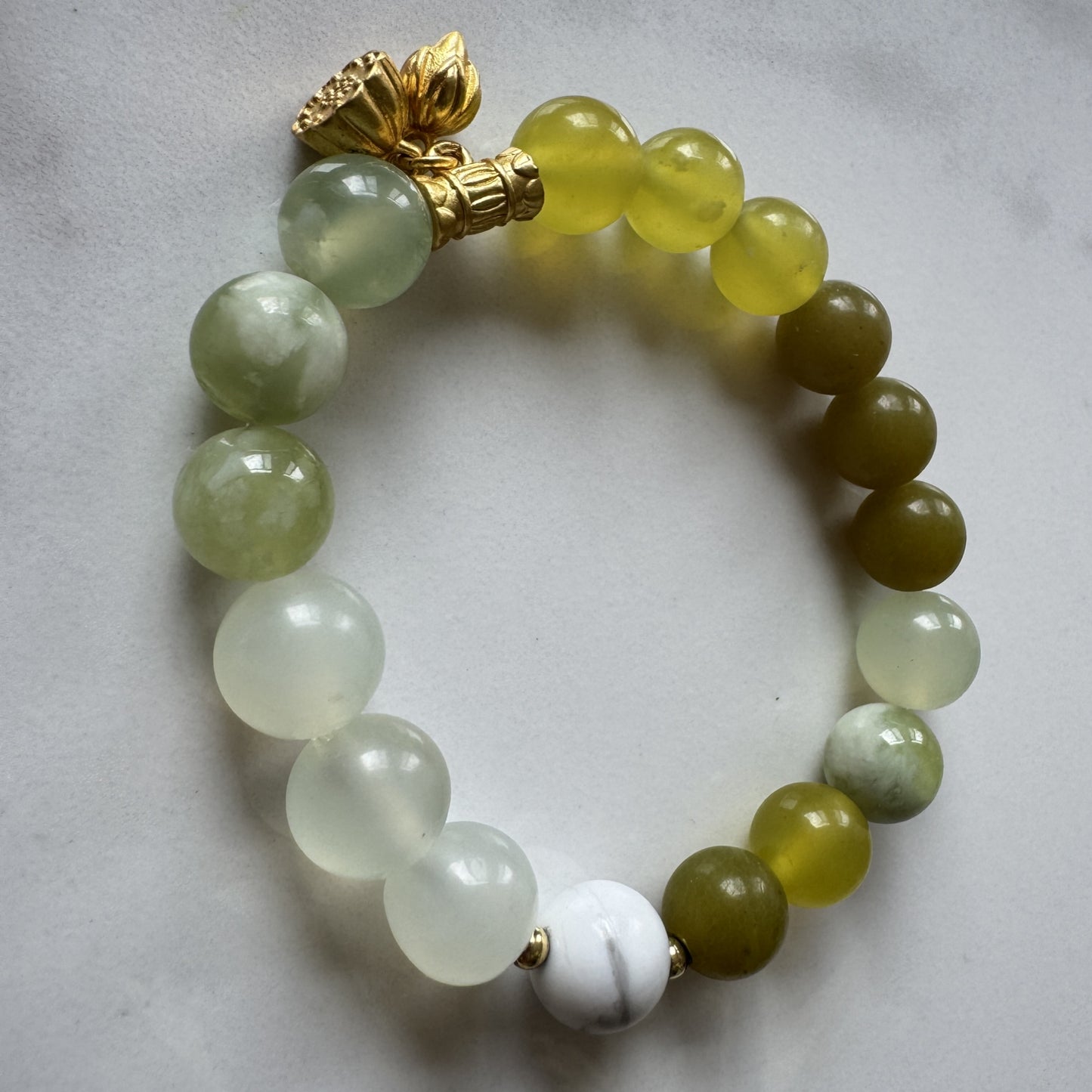 Minor Heat Cooling Bracelet - White Turquoise Xiuyan Jade | Calm Heart · Clear Summer-Heat · TCM Solar Term Jewelry