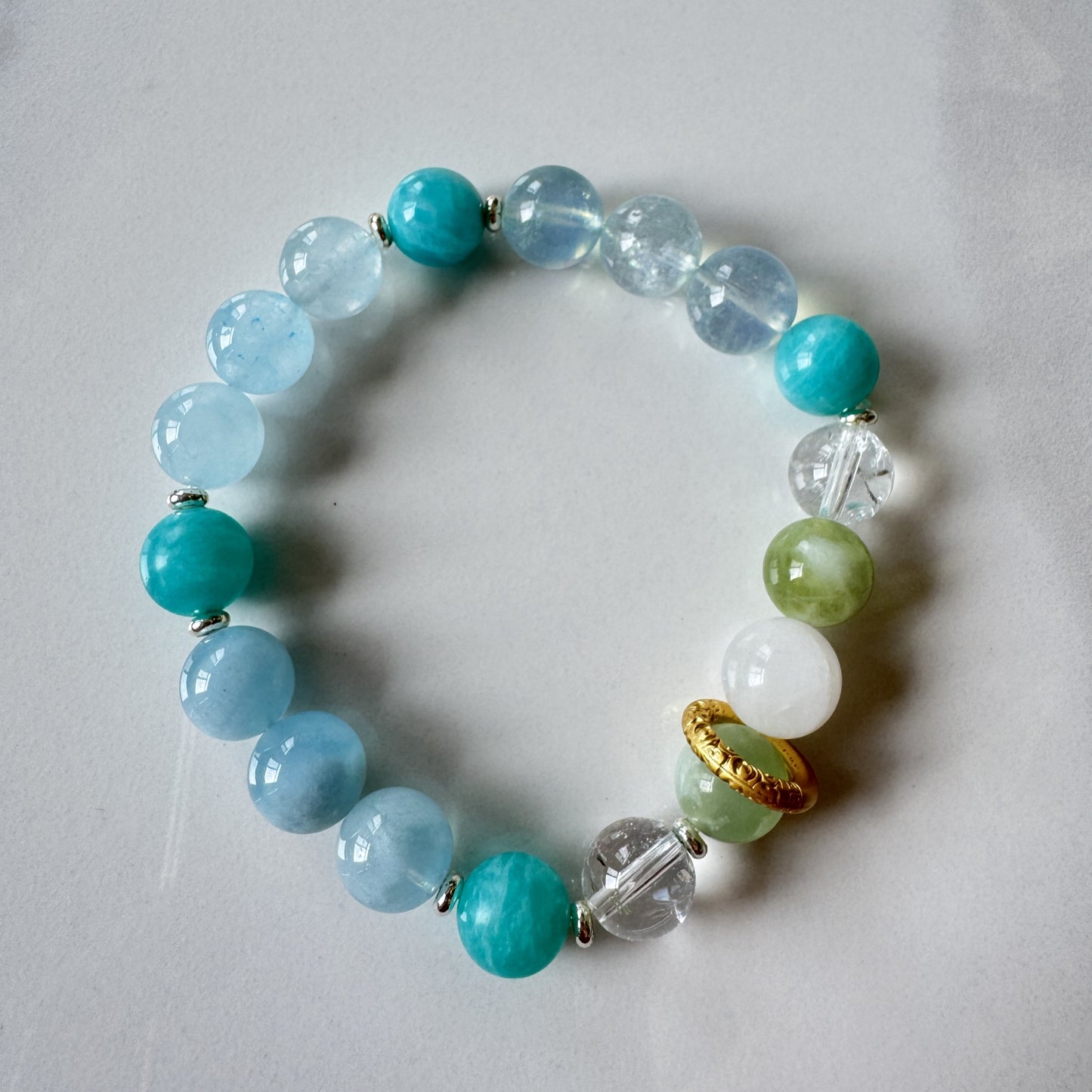 Rain Water Solar Term Bracelet - Amazonite Wellness Jewelry for Liver Detox & Lymphatic Drainage | TCM Crystal Healing