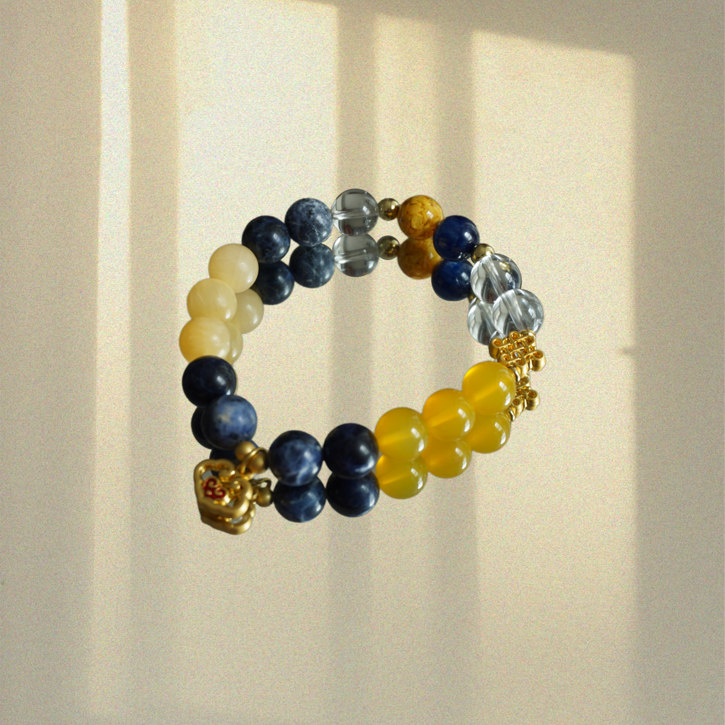 Unexpected Reunion" Friendship Bracelet - Citrine & Lapis Lazuli Harmony Jewelry - Nostalgia Bond - Cross-Cultural Connection