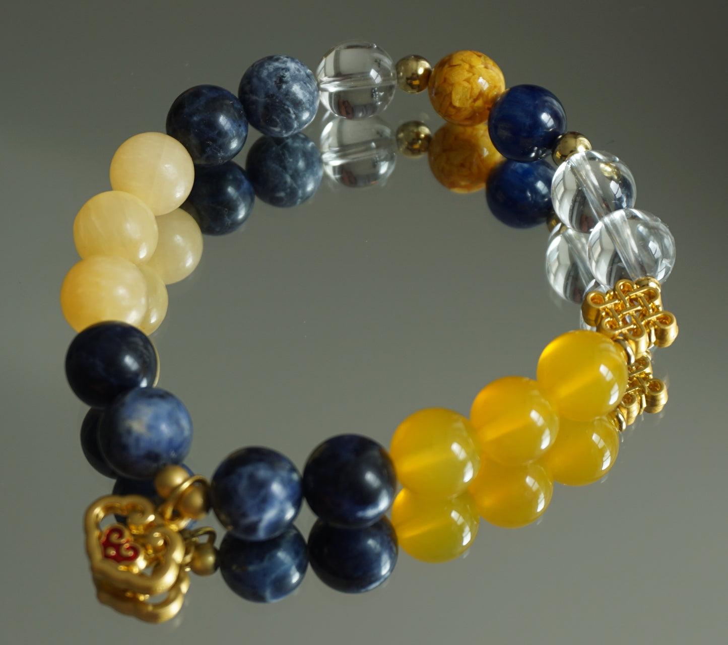 Unexpected Reunion" Friendship Bracelet - Citrine & Lapis Lazuli Harmony Jewelry - Nostalgia Bond - Cross-Cultural Connection
