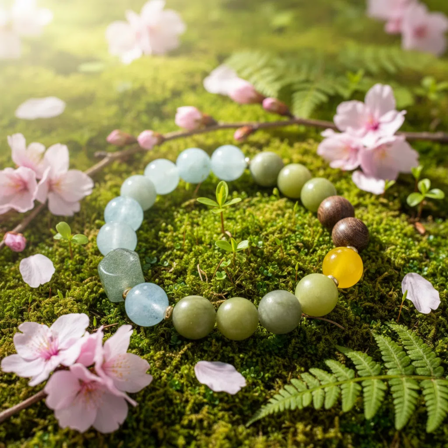 "Spring Equinox Revival" Crystal Bracelet - Solar Term Wellness Jewelry - Liver Qi Boost - Seasonal Renewal