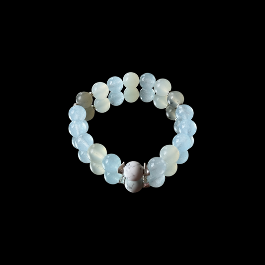 10mm Natural Xiuyan Jade Sea Chalcedony Autumn Hydration Bracelet
