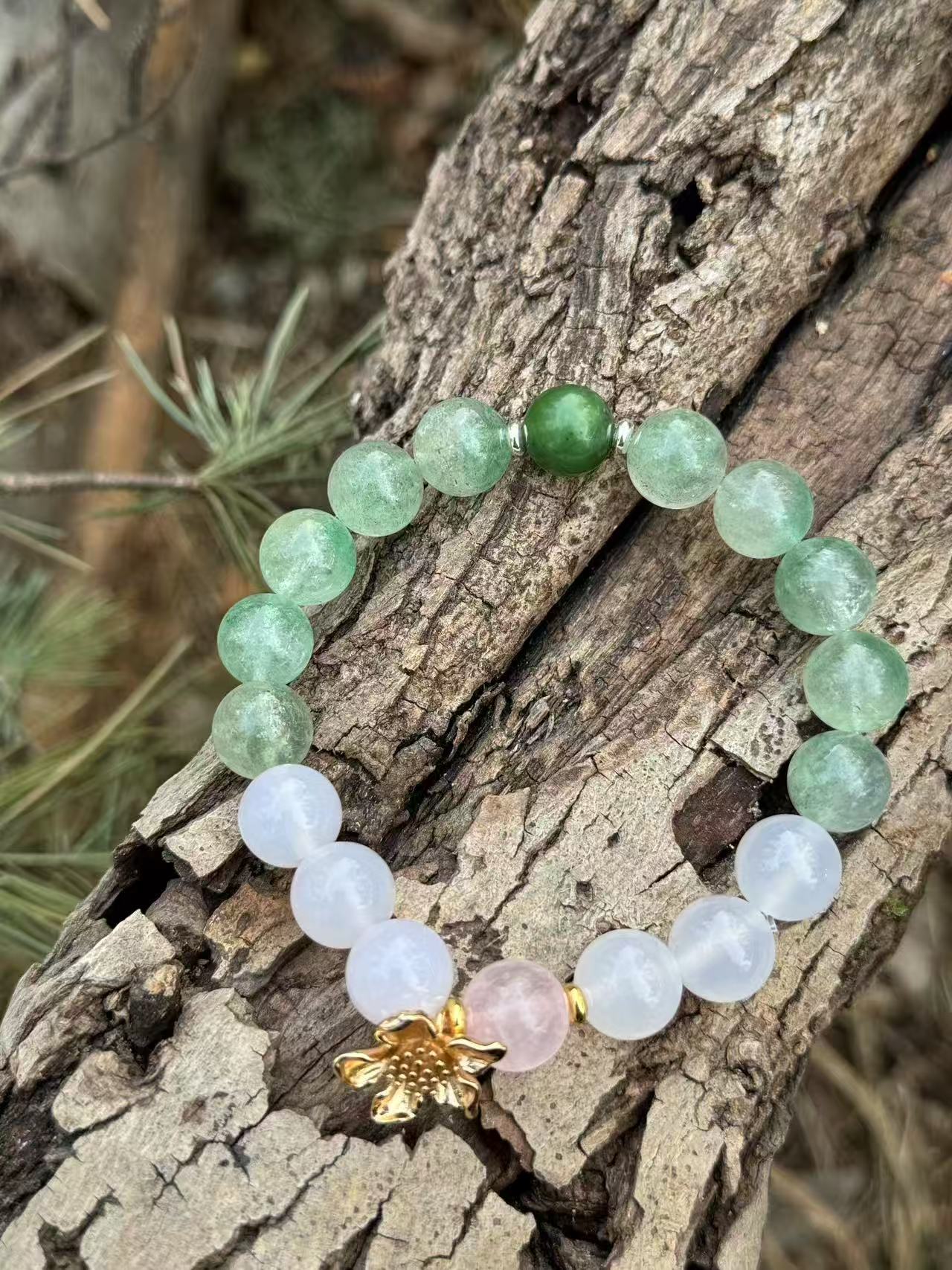 Vernal Equinox Balance Bracelet - Rose Quartz TCM Jewelry for Liver & Lung Harmony | Yin Yang Energy