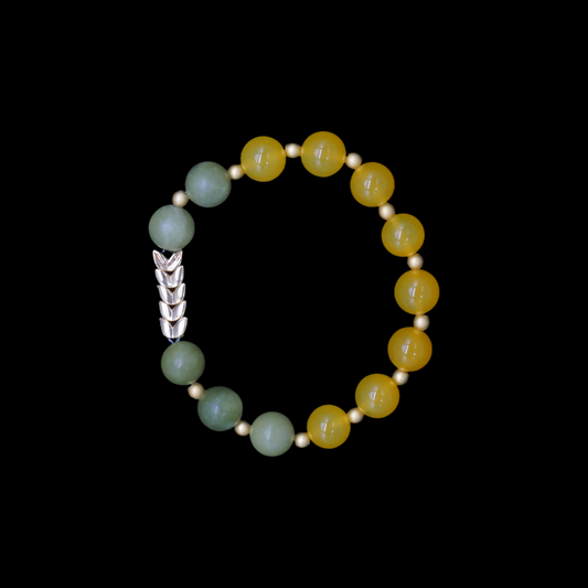 10mm Natural Yellow Agate Jade Summer Energy Balance Bracelet