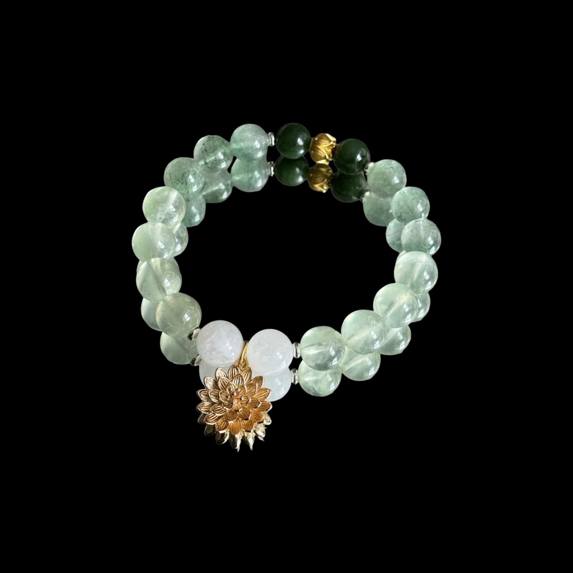 10mm Natural Prehnite Jade Summer Extreme Heat Relief Crystal Bracelet